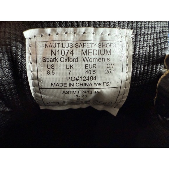 Nautilus N1074 Spark Oxford Safety Shoes Work Leather Steel Toe Women's Sz 8.5 - Picture 6 of 16